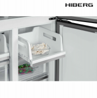 Холодильник Hiberg RFQ-600DX NFYm Inverter Cross Door, бежевый мрамор