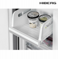 Холодильник Hiberg RFQ-600DX NFYm Inverter Cross Door, бежевый мрамор