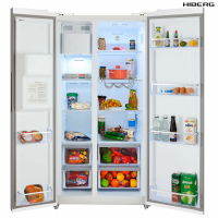 Холодильник Hiberg RFS-650DX NFGW Inverter, белое стекло