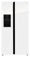 Холодильник Hiberg RFS-650DX NFGW Inverter, белое стекло