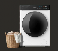 Стиральная машина с паром Hiberg i-DDQ11-1014 W, белый/черный