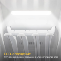 Сушильный шкаф с паром и дезинфекцией HIBERG SD 4GW, белый/стекло