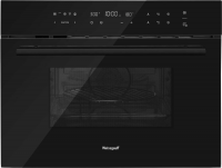 Духовой шкаф компактный электрический с СВЧ Weissgauff OE 446 Black Edition, черный/закаленное стекло