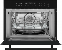 Духовой шкаф компактный электрический с СВЧ Weissgauff OE 446 Black Edition, черный/закаленное стекло