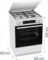 Плита комбинированная Gorenje GKS6C71WF, белый