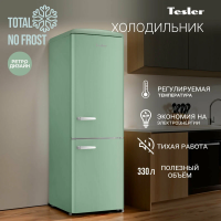 Холодильник Tesler RB-335 MINT GREEN, зелёный