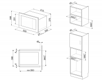 Встраиваемая микроволновая печь Smeg FMI025B3, черный
