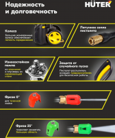 Мойка высокого давления Huter M2500-PW-PRO (900/70/8/52) 2500Вт