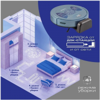Робот пылесос Endever Spectre-88 90358, голубой