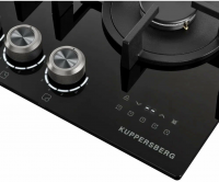 Варочная поверхность газовая Kuppersberg FG 68 B, черный/закаленное стекло