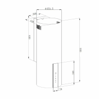 Вытяжка пристенная цилиндрическая Korting KHC 35969 DX Cylinder, нержавеющая сталь