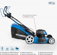 Газонокосилка роторная Hyundai LE 4620S 1800Вт, синий