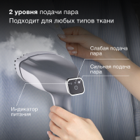 Отпариватель ручной Hyundai H-HS03100 1500Вт, белый/серый