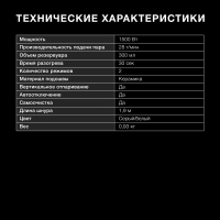 Отпариватель ручной Hyundai H-HS03100 1500Вт, белый/серый