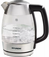 Чайник электрический Hyundai HYK-G9408, черный/серебристый