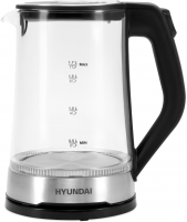 Чайник электрический Hyundai HYK-G3401, черный/серебристый
