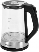 Чайник электрический Hyundai HYK-G3401, черный/серебристый