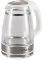 Чайник электрический Hyundai HYK-G3506, белый/серебристый