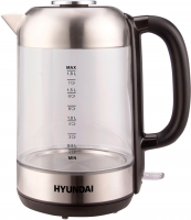 Чайник электрический Hyundai HYK-G4034, черный/прозрачный