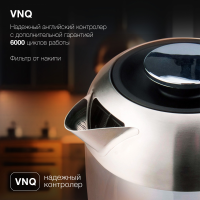 Чайник электрический Hyundai HYK-G4034, черный/прозрачный