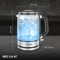 Чайник электрический Hyundai HYK-G5501, серебристый/черный