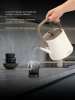 Чайник электрический Hyundai HYK-S2043, кремовый/коричневый