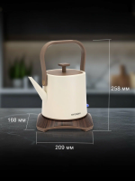 Чайник электрический Hyundai HYK-S2043, кремовый/коричневый