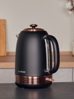 Чайник электрический Hyundai HYK-S4501, черный/бронзовый