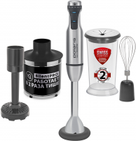 Блендер погружной Polaris PHB 1583L Silent, 1500Вт серебристый