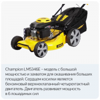 Газонокосилка роторная Champion LM5346E