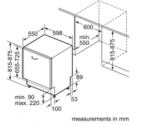 Посудомоечная машина встраиваемая Bosch SMV26DX00T, полноразмерная