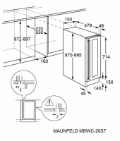 Встраиваемый винный шкаф Maunfeld MBWC-20S7, черный