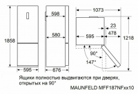 Холодильник Maunfeld MFF187NFIX10, нержавеющая сталь