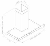 Вытяжка Т-образная Pando P-823N/60 IX V.850 SEC, нержавеющая сталь