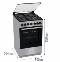 Плита комбинированная Gorenje GK5B44SF, серебристый