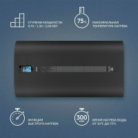 Водонагреватель накопительный Electrolux EWH 100 SmartInverter Grafit, черный