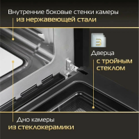 Компактный электрический духовой шкаф Hiberg MS-VM 5115 W SMART, белый