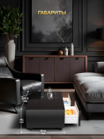 Умный барный стол с холодильником Hiberg X3 TB, барный центр/холодильник с беспроводной зарядкой черный, USB-порт/Type-C