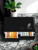 Умный барный стол с холодильником Hiberg X3 TB, барный центр/холодильник с беспроводной зарядкой черный, USB-порт/Type-C