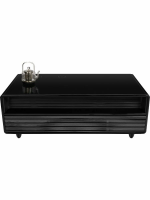 Умный барный стол с холодильником Hiberg X3 TB, барный центр/холодильник с беспроводной зарядкой черный, USB-порт/Type-C