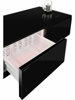 Умный барный стол с холодильником Hiberg X3 TB, барный центр/холодильник с беспроводной зарядкой черный, USB-порт/Type-C