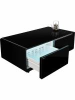 Умный барный стол с холодильником Hiberg X3 TB, барный центр/холодильник с беспроводной зарядкой черный, USB-порт/Type-C