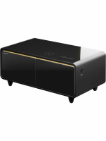 Умный барный стол с холодильником Hiberg X3 MB, барный центр/холодильник с беспроводной зарядкой черный, USB-порт/Type-C