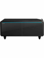 Умный барный стол с холодильником Hiberg X3 MB, барный центр/холодильник с беспроводной зарядкой черный, USB-порт/Type-C