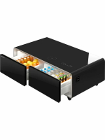 Умный барный стол с холодильником Hiberg X3 MB, барный центр/холодильник с беспроводной зарядкой черный, USB-порт/Type-C