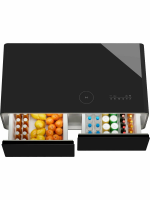 Умный барный стол с холодильником Hiberg X3 MB, барный центр/холодильник с беспроводной зарядкой черный, USB-порт/Type-C