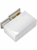 Умный барный стол с холодильником Hiberg X2 FW, барный центр/холодильник с беспроводной зарядкой белый, USB-порт/Type-C