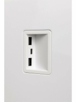 Умный барный стол с холодильником Hiberg X2 FW, барный центр/холодильник с беспроводной зарядкой белый, USB-порт/Type-C