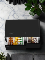 Умный барный стол с холодильником Hiberg X2 FB, барный центр/холодильник с беспроводной зарядкой черный, USB-порт/Type-C