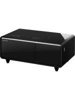 Умный барный стол с холодильником Hiberg X2 FB, барный центр/холодильник с беспроводной зарядкой черный, USB-порт/Type-C